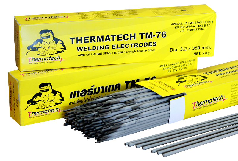ลวดเชื่อมธูปไฟฟ้า ไฮโดรเจนต่ำ เทอร์มาเทค รุ่น TM-76 (E-7016)