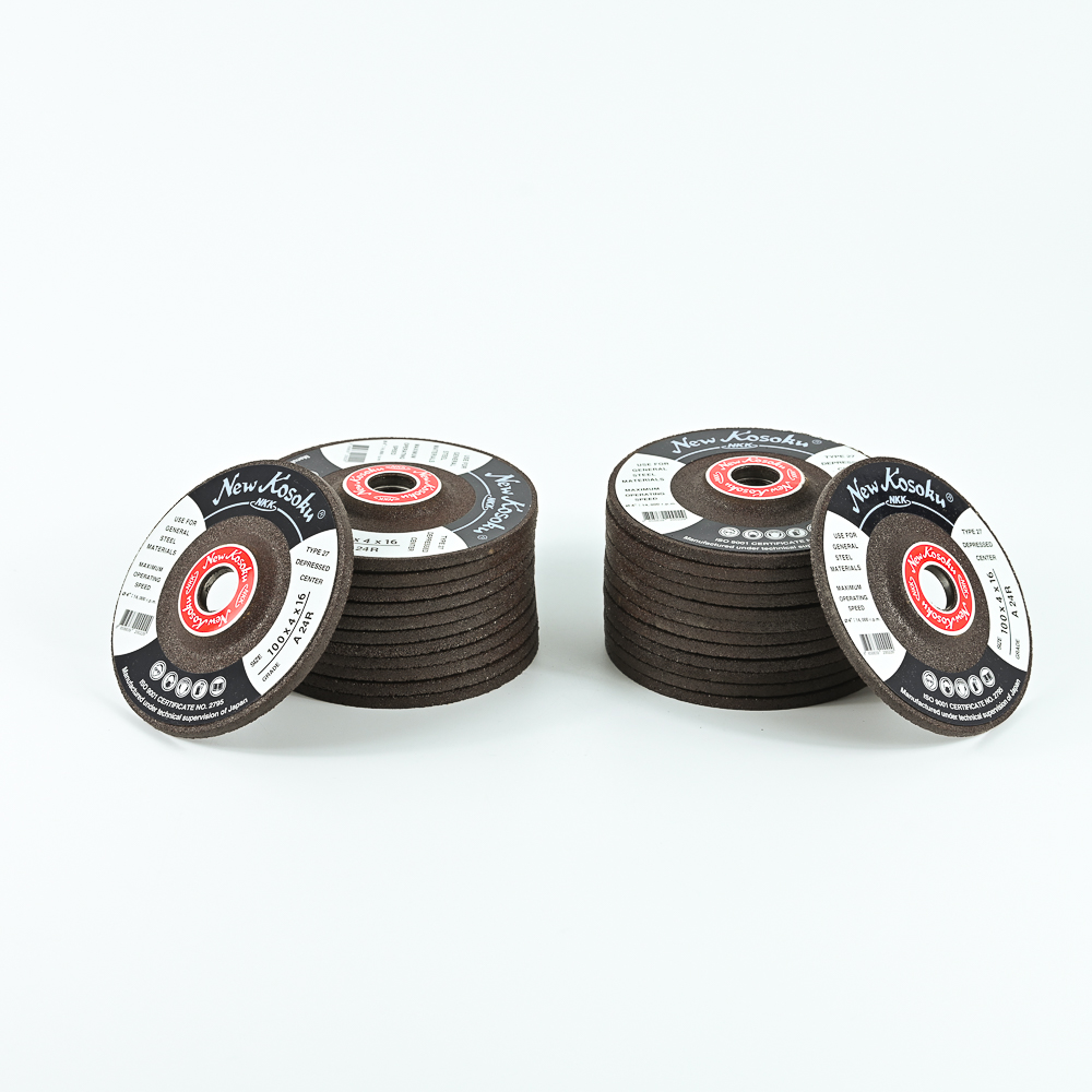 NKK แผ่นขัดเหล็กสีแดง 4นิ้วx4x16x2F {A24R] (200แผ่น/ลัง)(25แผ่น/กล่อง)