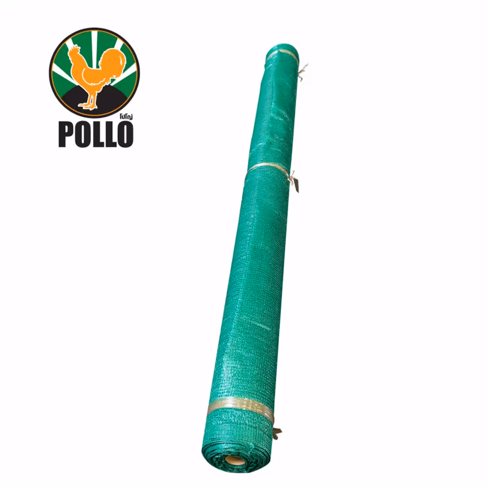 POLLO สแลน HDPE 80% รุ่นSH1100-65 ขนาด2X100M 80%(หนึ่งเข็ม) สีเขียว