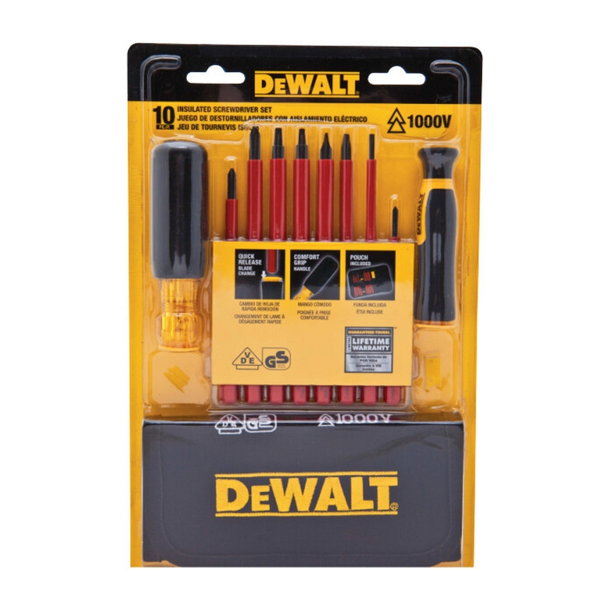 DEWALT ชุดไขควงหุ้มฉนวนด้ามจับไวนิล 8 ชิ้น รุ่น DWHT66417