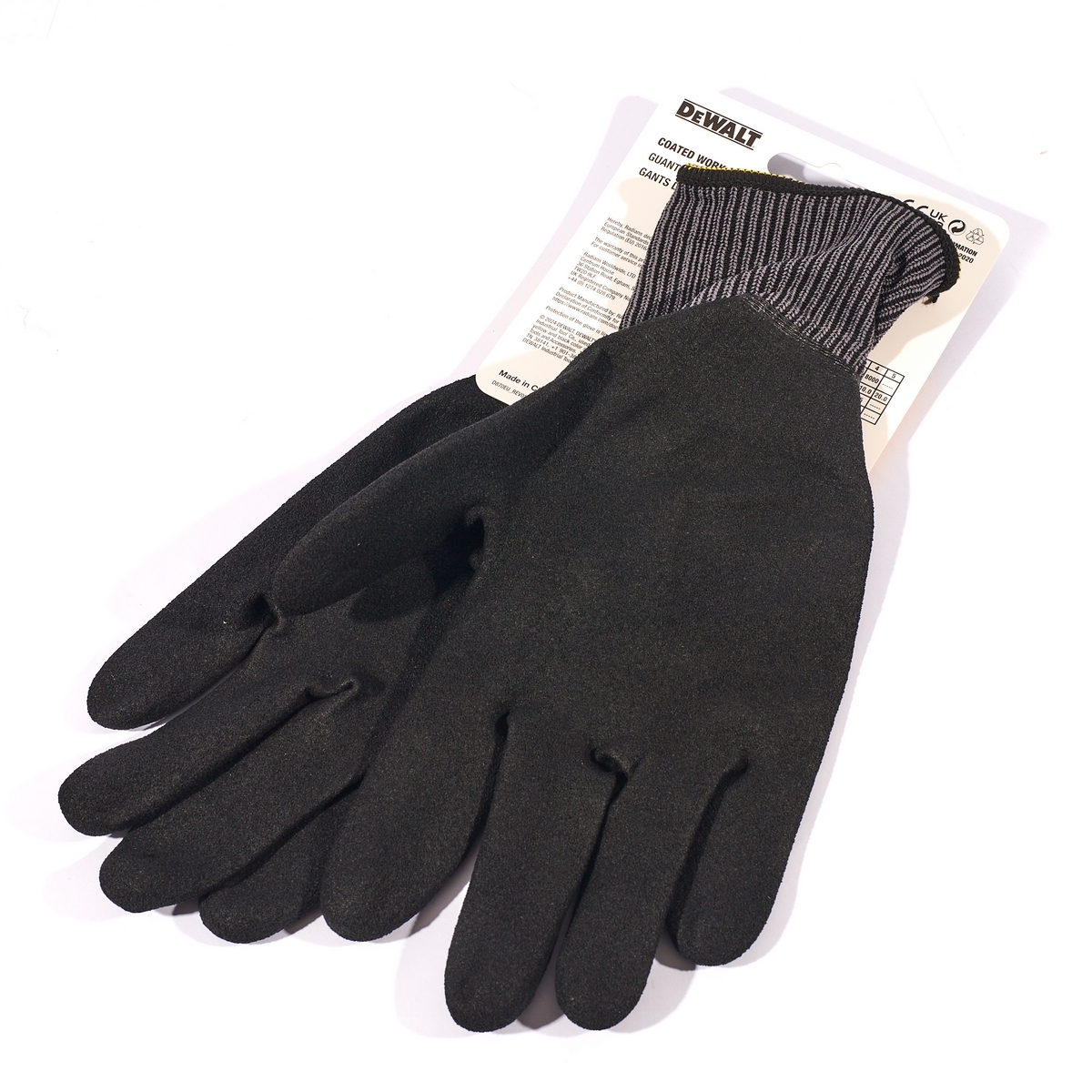 DEWALT ถุงมือทำงานแบบยึดจับทนทานสูงยืดหยุ่นได้ ไซส์ L , M  รุ่น DPG72M  DPG72L ผ้าระบายอากาศ ต้านทานน้ำมันและน้ำ (ดีวอลท์)