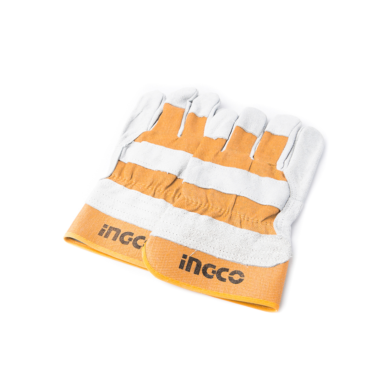 INGCO ถุงมือหนัง ถุงมือเซฟตี้ 10.5 นิ้ว รุ่น HGVC01 ยางหุ้มข้อมือ เหมาะสำหรับ งานเครื่องจักรกล, ขนย้ายอุปกรณ์ต่างๆ (อิงโก้)