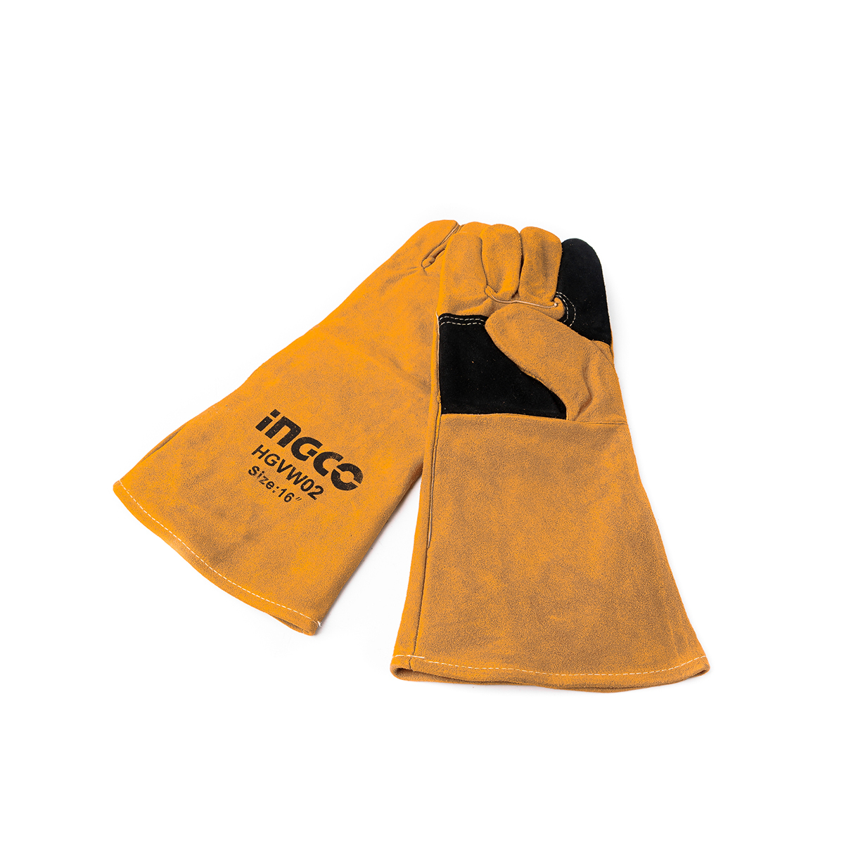 INGCO ถุงมือหนังช่างเชื่อม ความยาว 16 นิ้ว รุ่น HGVW02 เหมาะสำหรับงานเชื่อมเหล็ก (อิงโก้)