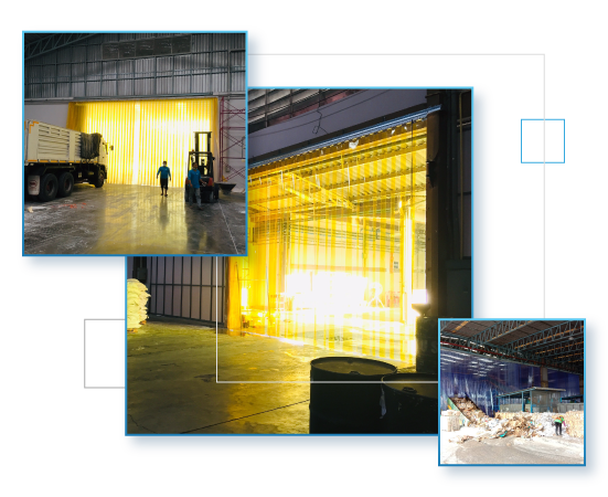 ม่านริ้วพลาสติกเหลือง กันกระแทก 30 cm หนา 3 mm