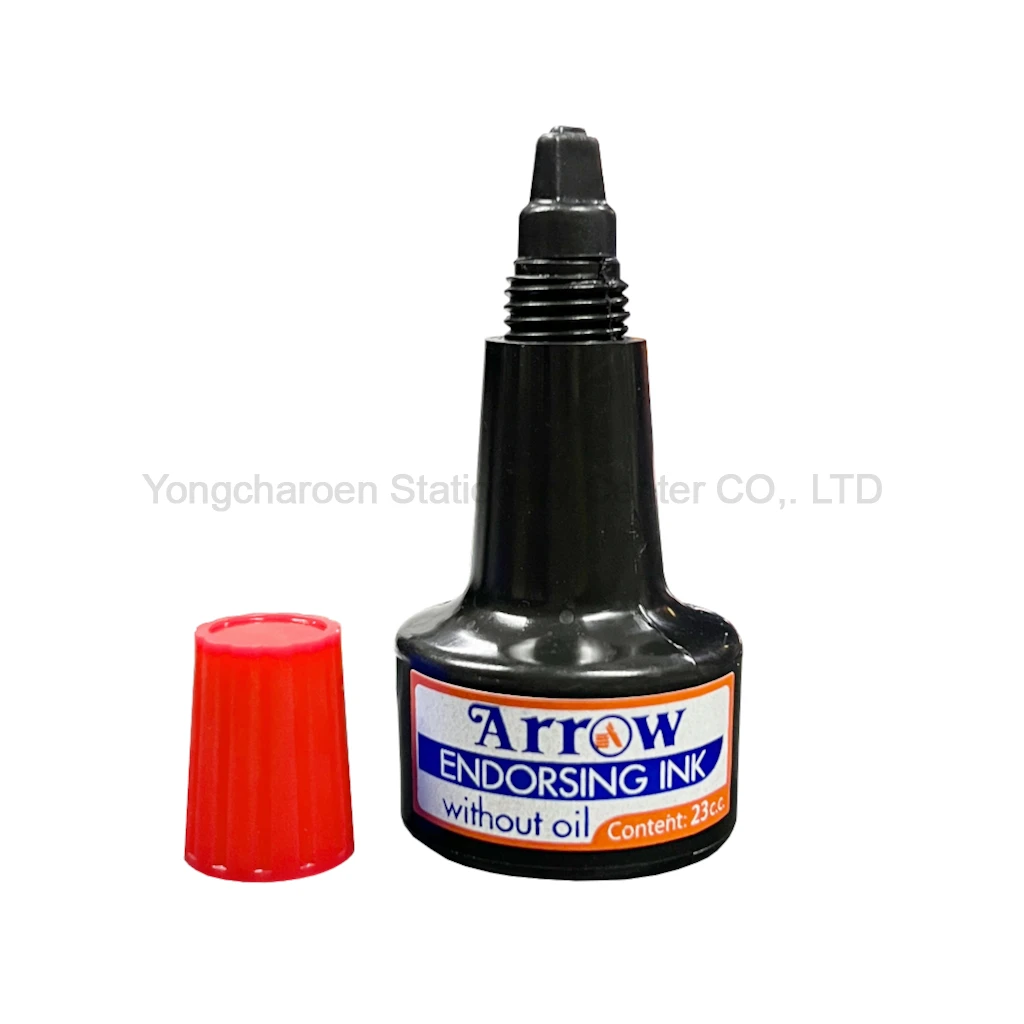 (Pro_Na) Arrow หมึกเติมแท่นประทับ 23 ซีซี สีแดง (แพ็ค12ขวด)