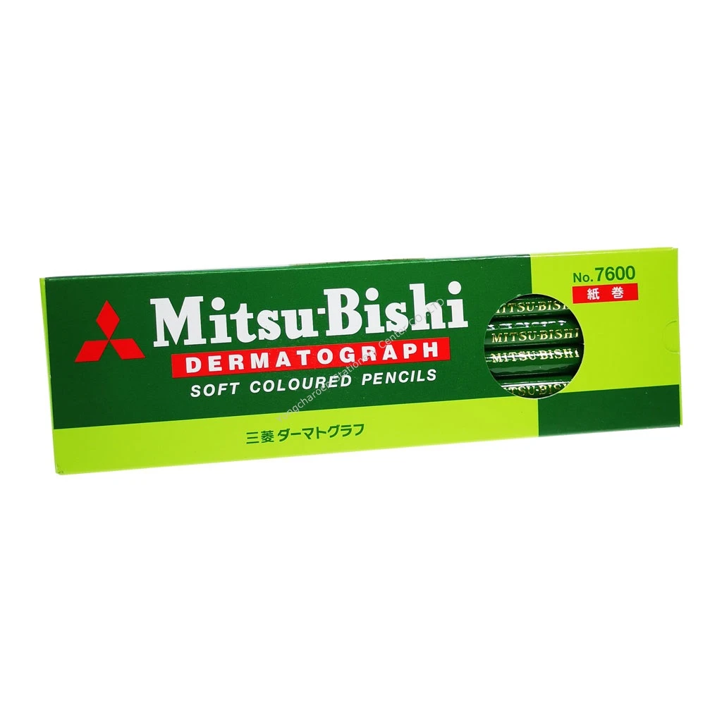 Mitsu-Bishi ดินสอเขียนกระจก สีเขียว No.7600 (แพ็ค12แท่ง)