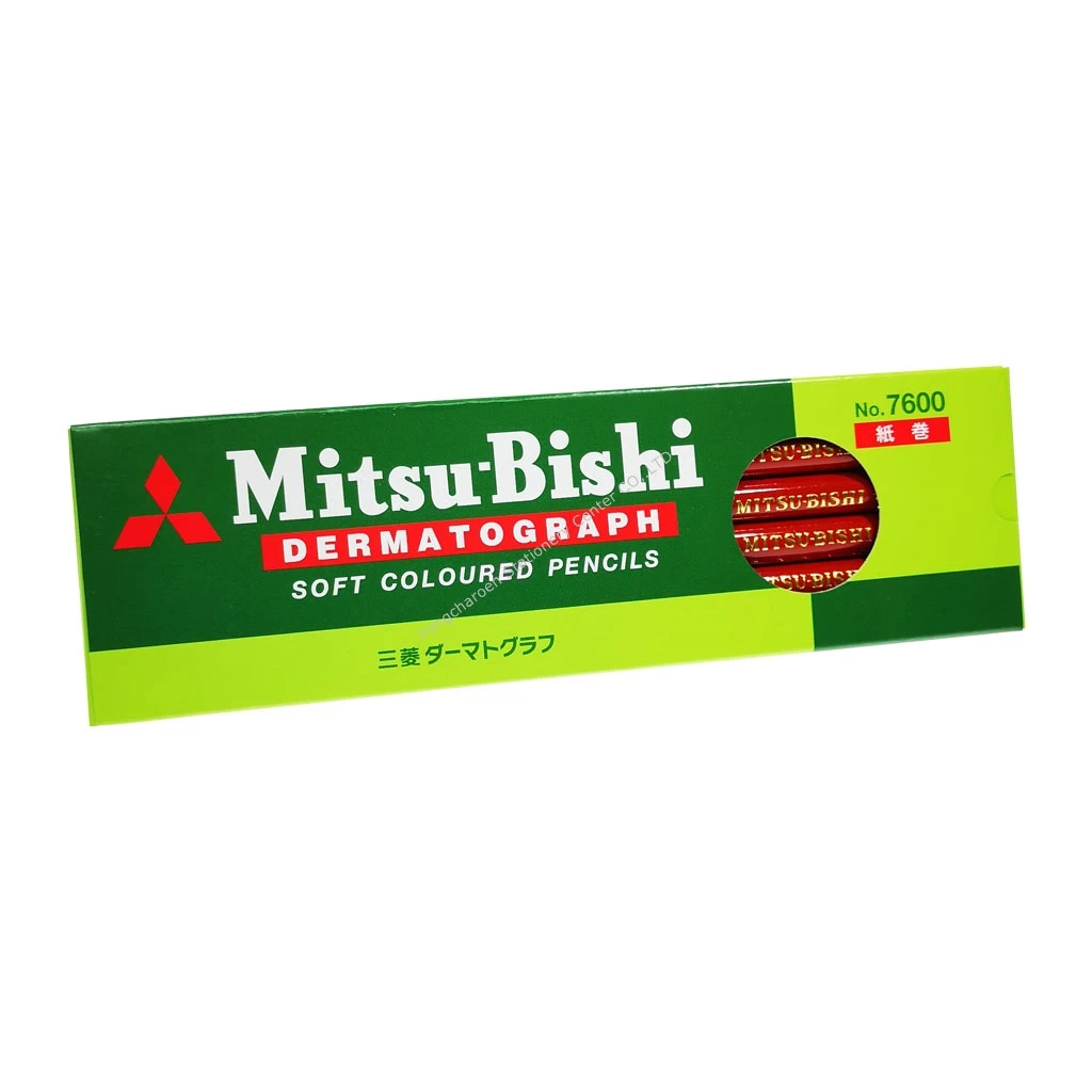 Mitsu-Bishi ดินสอเขียนกระจก สีแดง No.7600 (แพ็ค12แท่ง)
