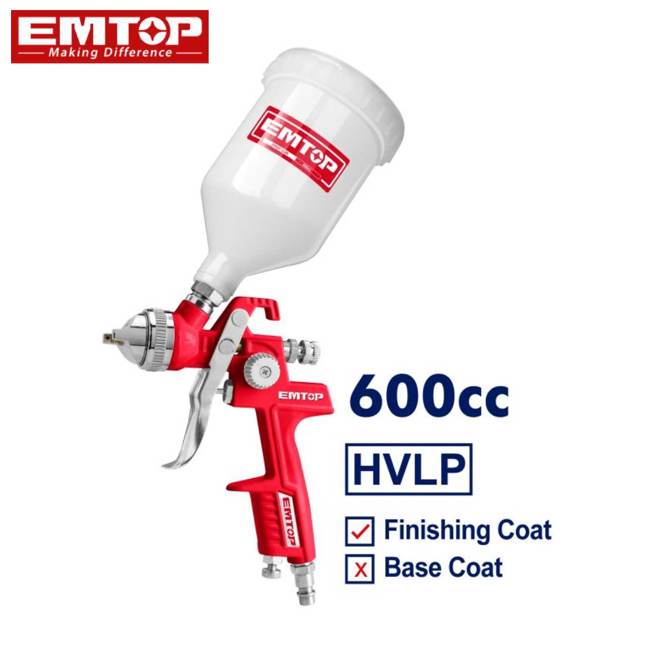 EMTOP EASG06001 กาพ่นสี กาบน 600cc
