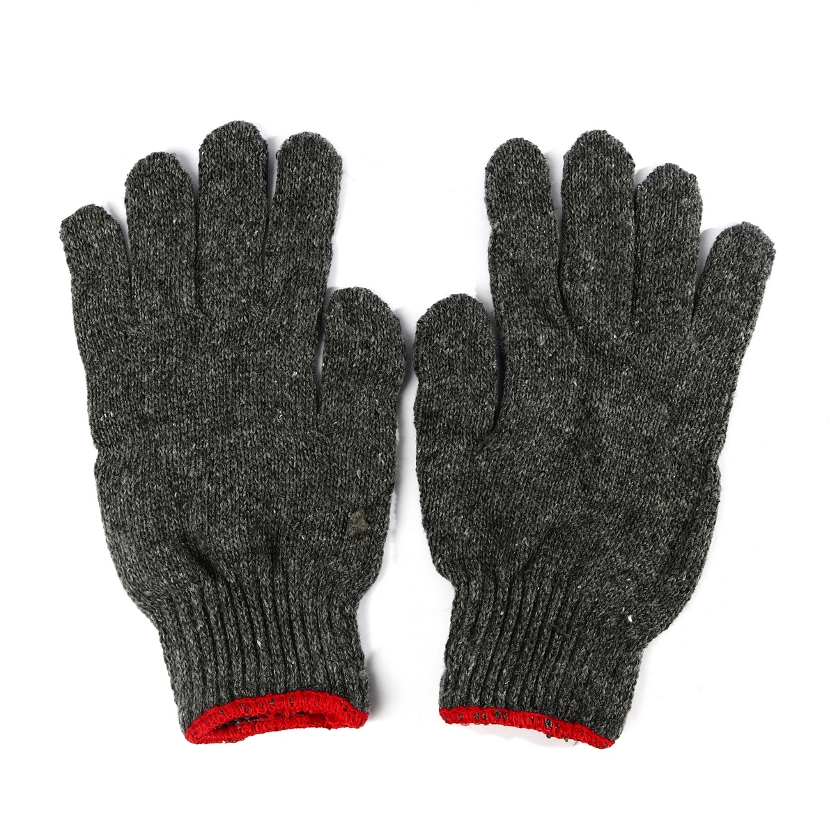 KT-N ถุงมือผ้า ถุงมือผ้าทอ ถุงมือผ้าฝ้าย สีเทา-ขอบแดง ไร้ตะเข็บ 700 กรัม (7 ขีด) เหมาะสำหรับใช้กับงานทั่วไป ป้องกันอาการบาดเจ็บ บรรจุ 12 คู่ (เคที-เอ็น)