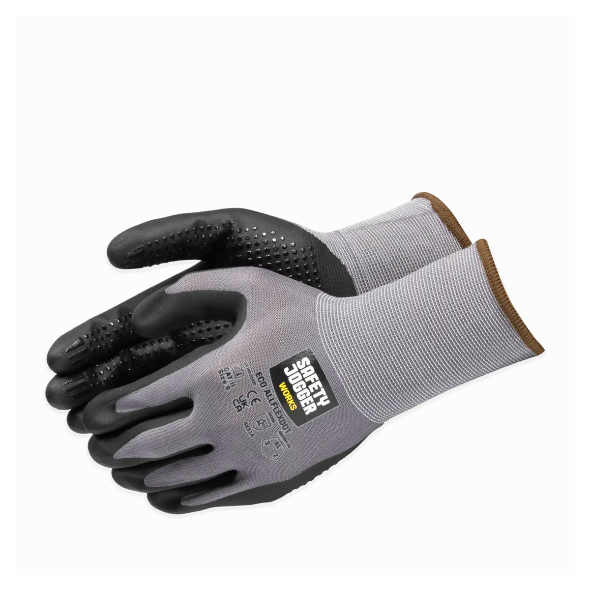 SAFETY JOGGER ถุงมือเซฟตี้ เบอร์ EU 10 รุ่น ECO ALLFLEXDOT ระดับ 4X31A เคลือบโฟม ไนไตรล์ มีจุดยางช่วยจับแม่นยำ ทนทานสูง จับมั่นคง ใช้งานหน้าจอได้ (เซฟตี้ จ็อกเกอร์)