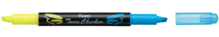 ปากกาไฮไท์หัวตัด Twin Checker SLW8