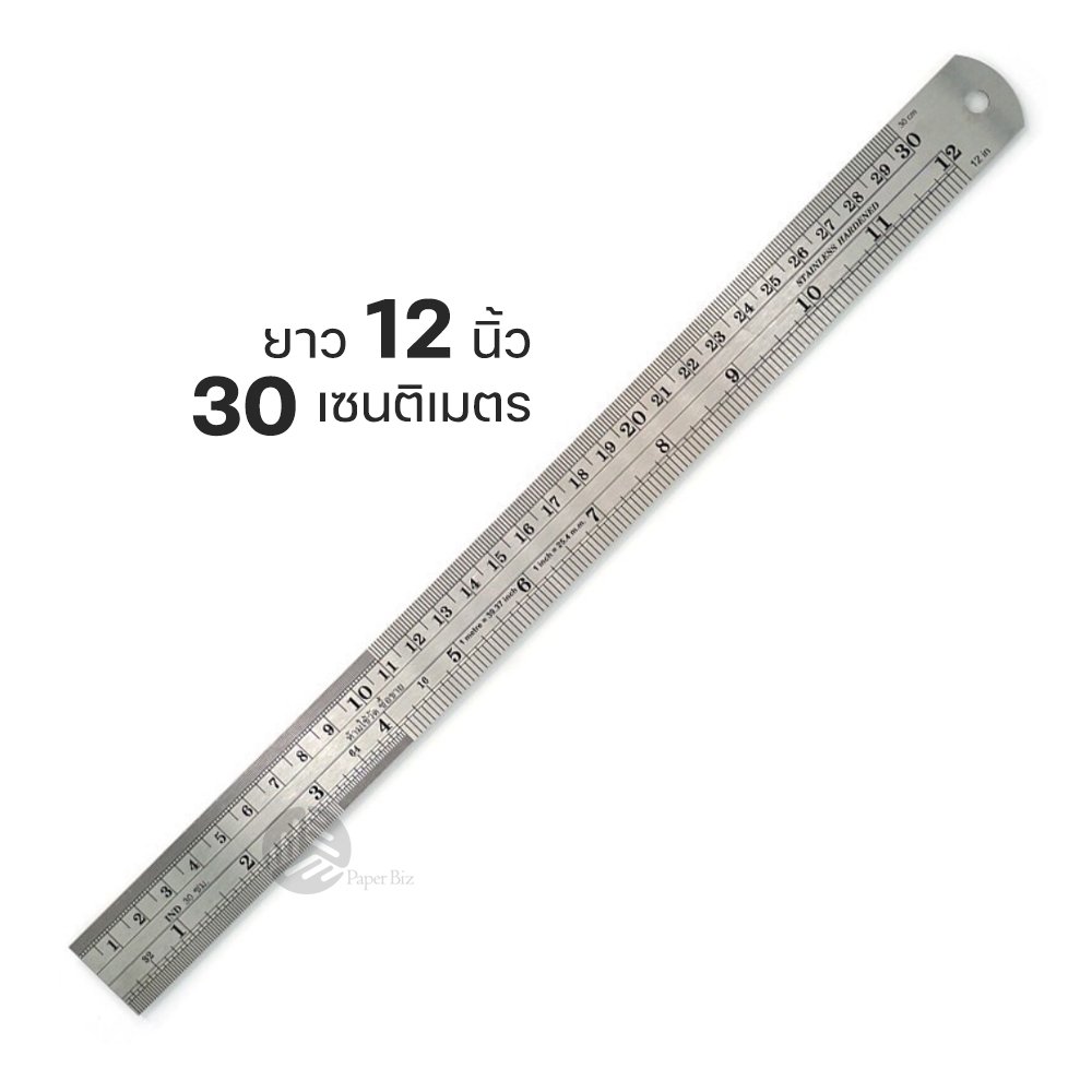 Orca ไม้บรรทัดเหล็ก ฟุตเหล็ก ขนาด 6 นิ้ว, 8 นิ้ว, 12 นิ้ว,18 นิ้ว, 24 นิ้ว (1อัน)