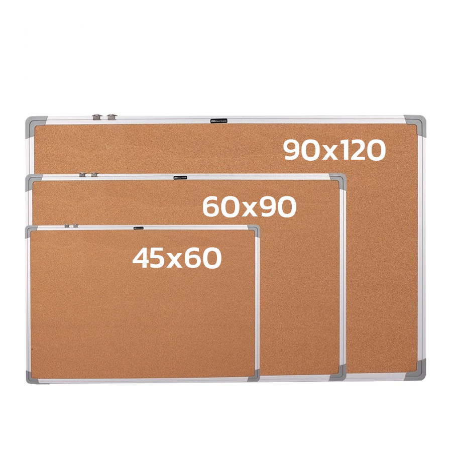 กระดานไม้ก๊อก บอร์ดติดรูป กระดานปักหมุด 45x60 60x90 90x120cm. ใช้ติดประกาศ สื่อการเรียน warmhouses