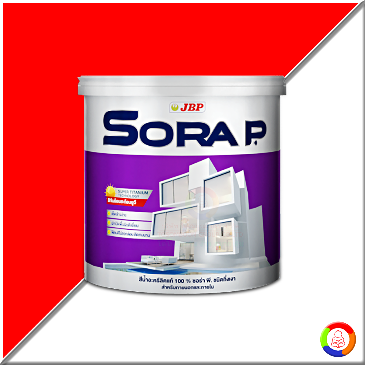 JBP Sora P. Acrylic (Semi-Gloss) สีน้ำอะคริลิค เจบีพี ซอร่า พี. สีอันดับ 1 ของช่างมืออาชีพ